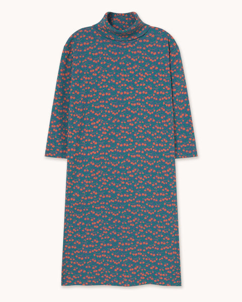 Mini Apples Rib Turtleneck Dress – light navy
