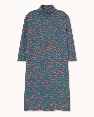 Mini Apples Rib Turtleneck Dress – light navy