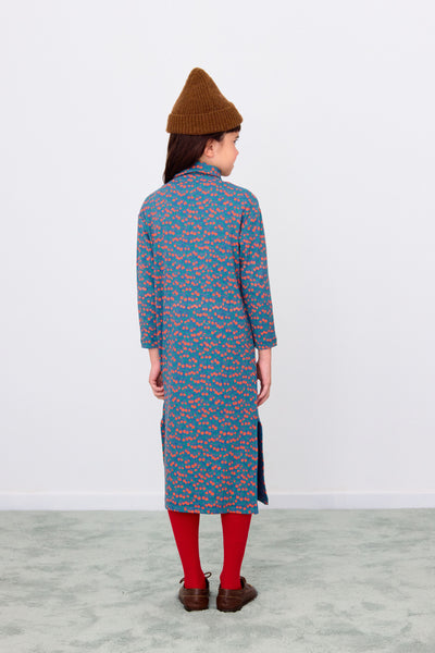 Mini Apples Rib Turtleneck Dress – light navy
