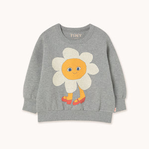 Flower Graphic Sweatshirt – medium grey heather