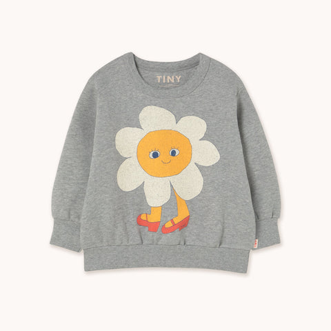 Flower Graphic Sweatshirt – medium grey heather