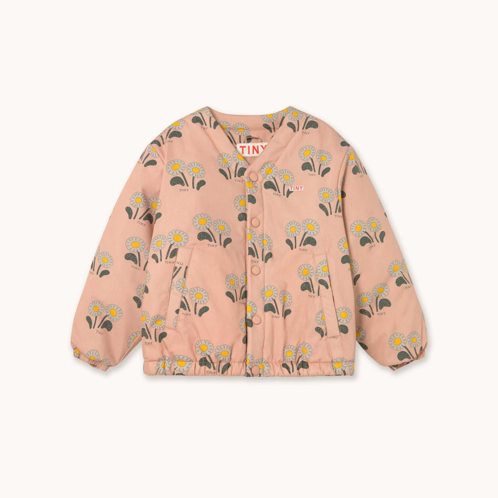 Winter Flowers Padded Jacket – dark nude