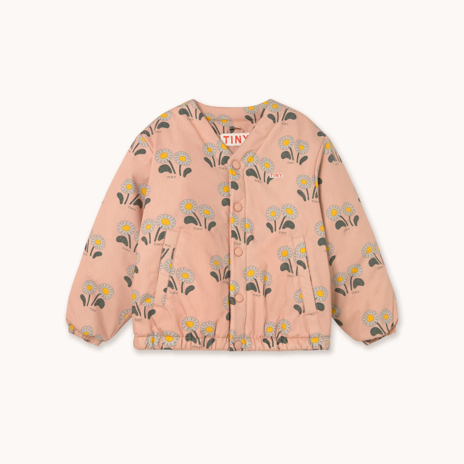 Winter Flowers Padded Jacket – dark nude