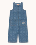 Dots Flowers Long Denim Overall – denim medium wash