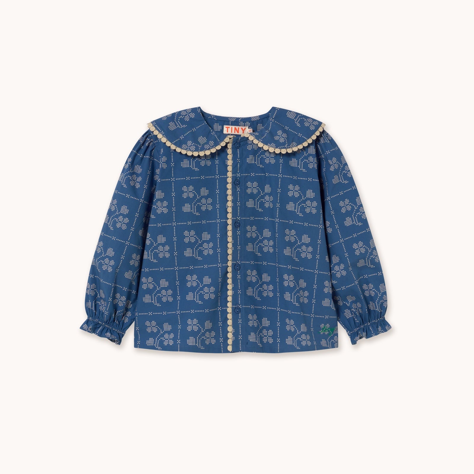 Dots Flowers Blouse – light navy