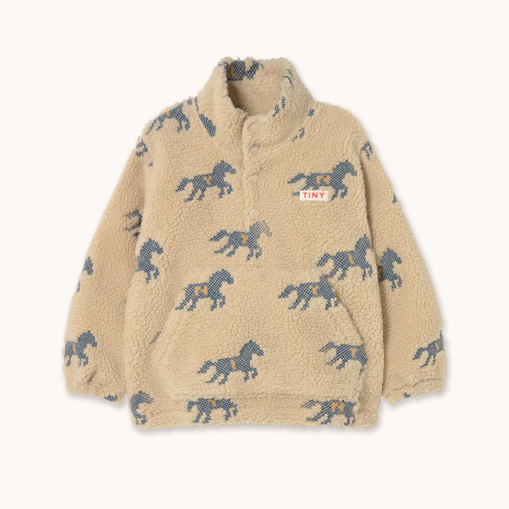 Horses Sherpa Sweatshirt – vanilla