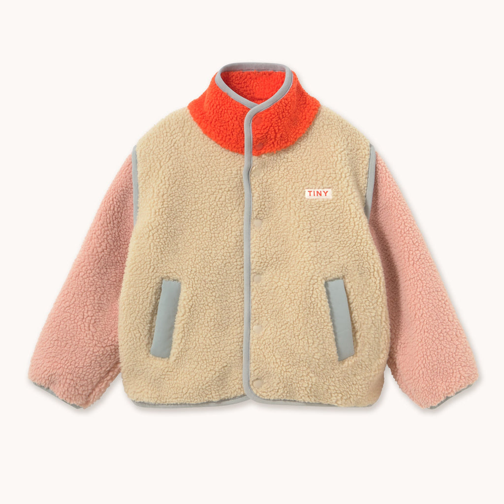 Color Block Sherpa Jacket – vanilla
