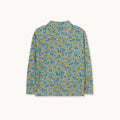 Flower Pattern Rib Mockneck – washed blue