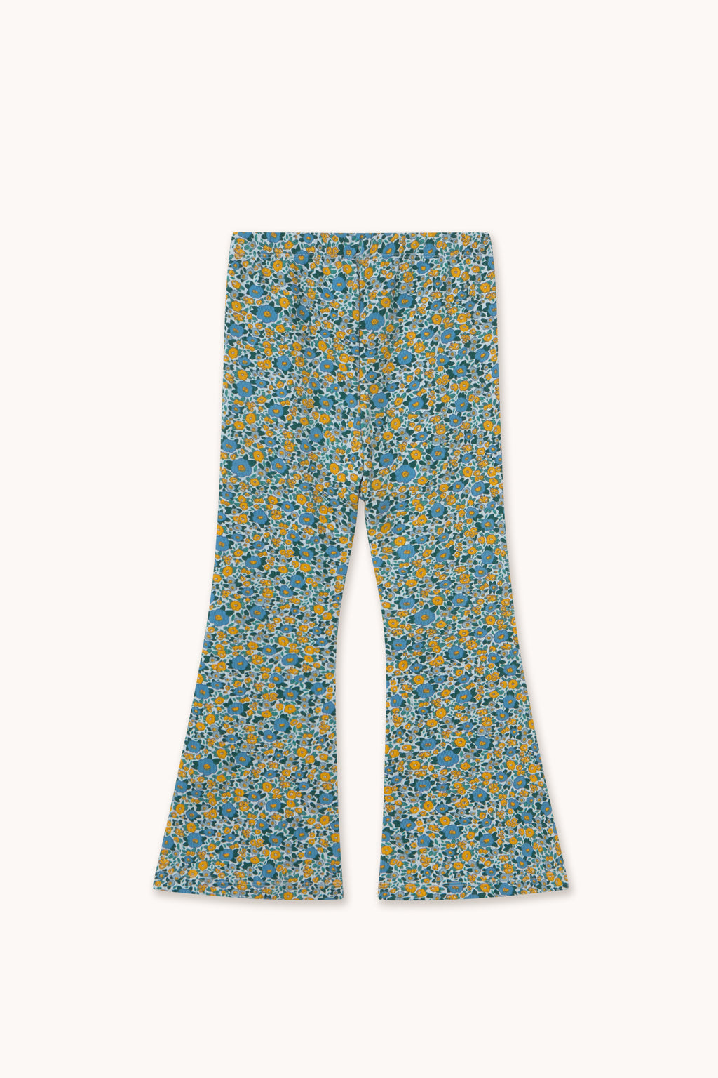 Flower Pattern Rib Pant – washed blue