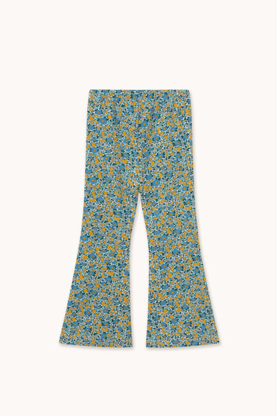 Flower Pattern Rib Pant – washed blue