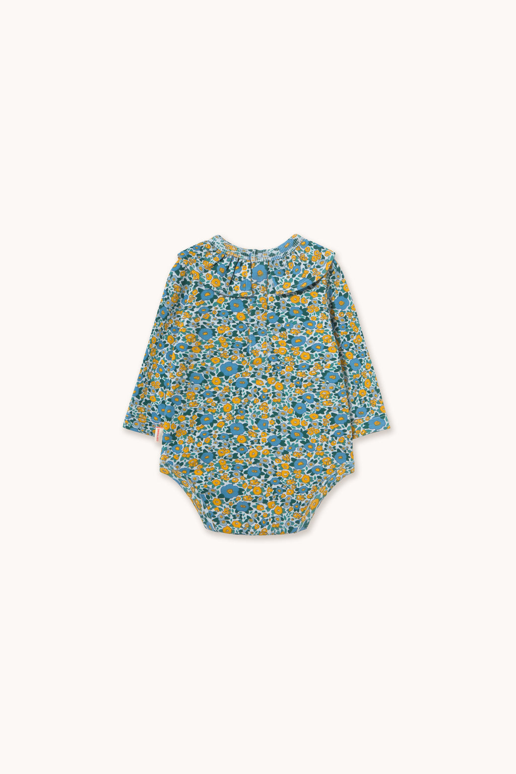 Flower Pattern Rib Body – washed blue