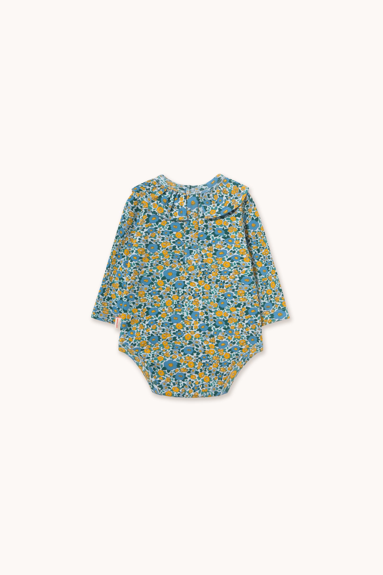 Flower Pattern Rib Body – washed blue