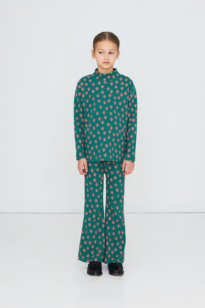 Mini Mushrooms Rib Tee – dark green