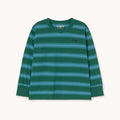 Retro Stripes Sleeve Tee – dark green