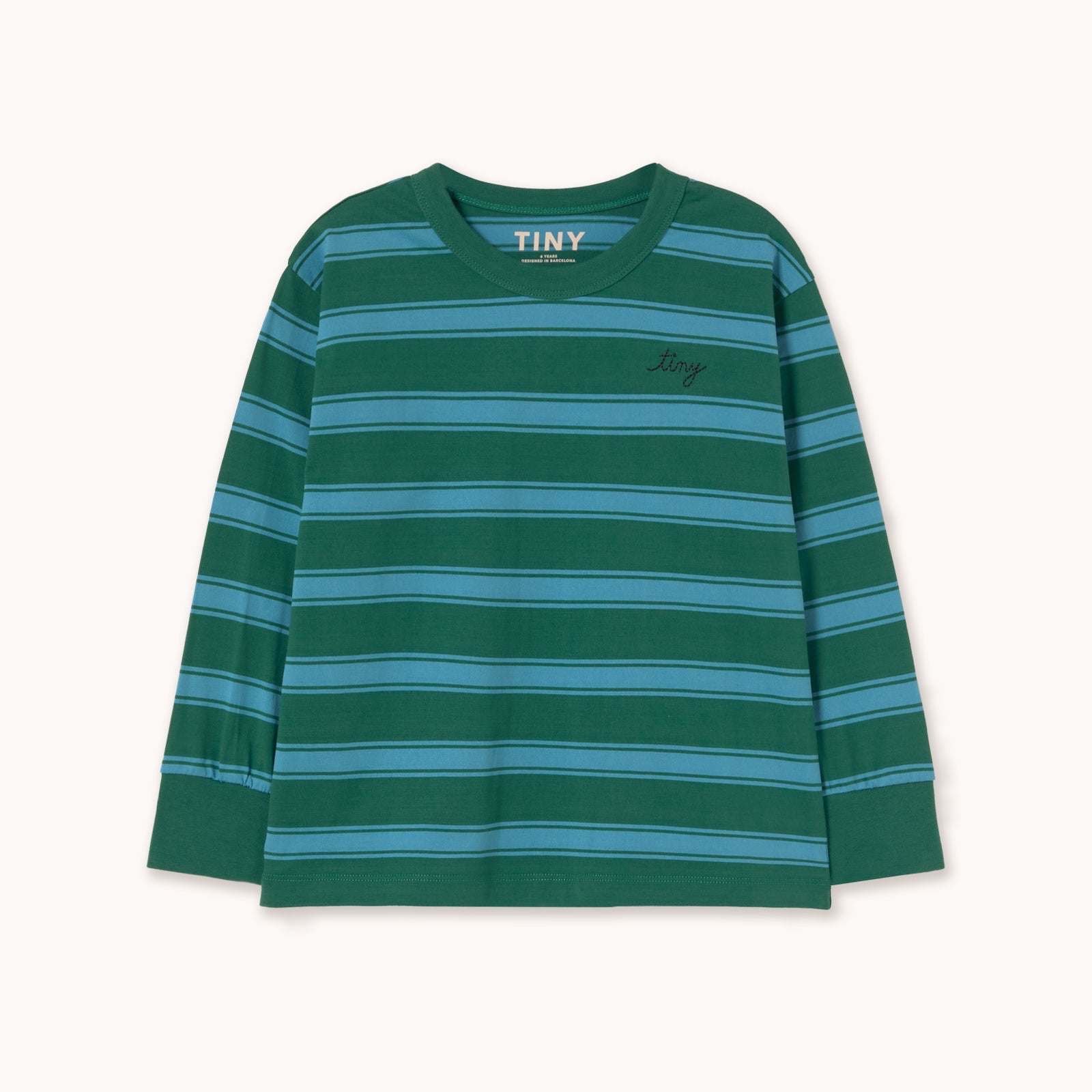 Retro Stripes Sleeve Tee – dark green