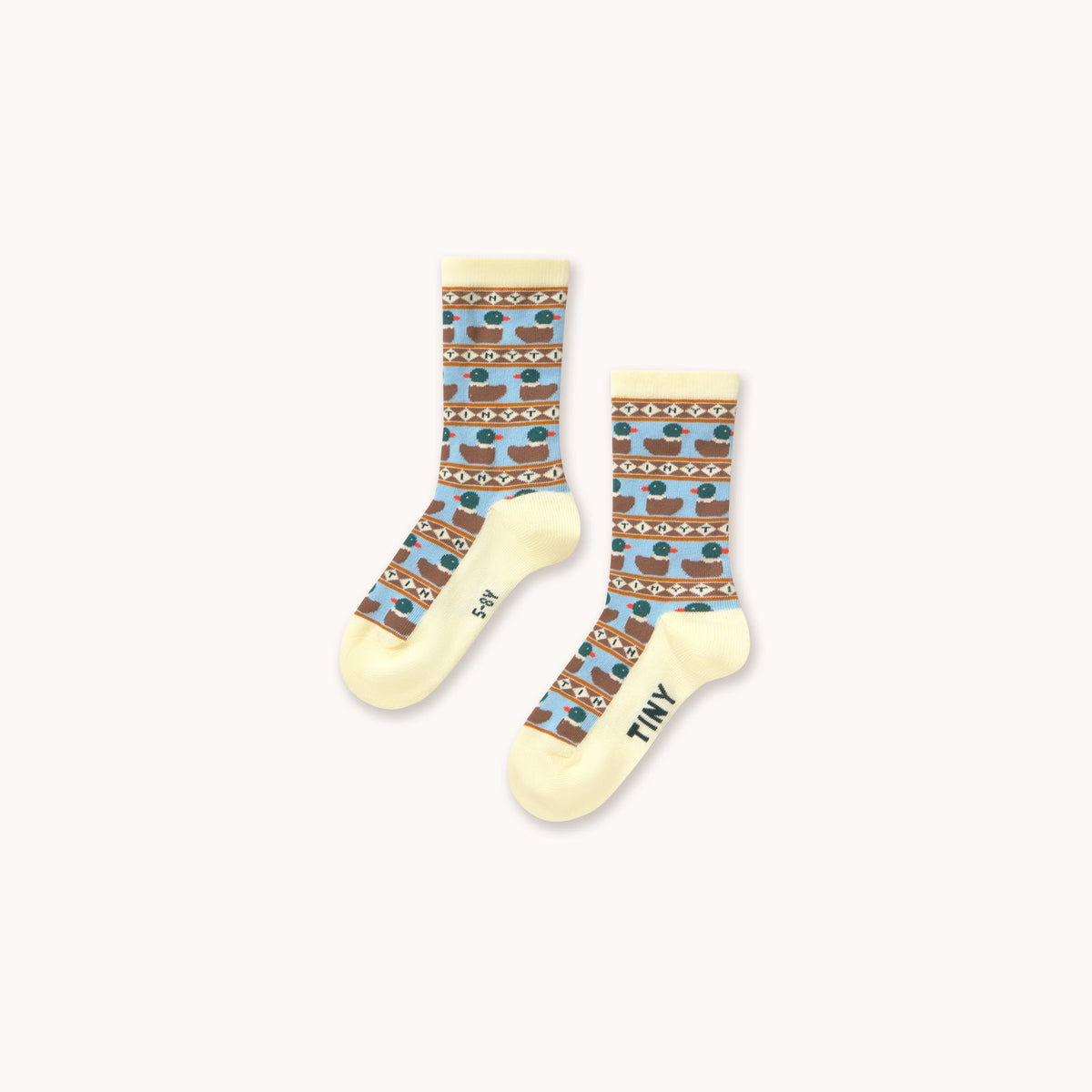 Tiny Ducks Medium Socks – dusty yellow