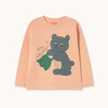 Bear Graphic Sleeve Tee – dark nude