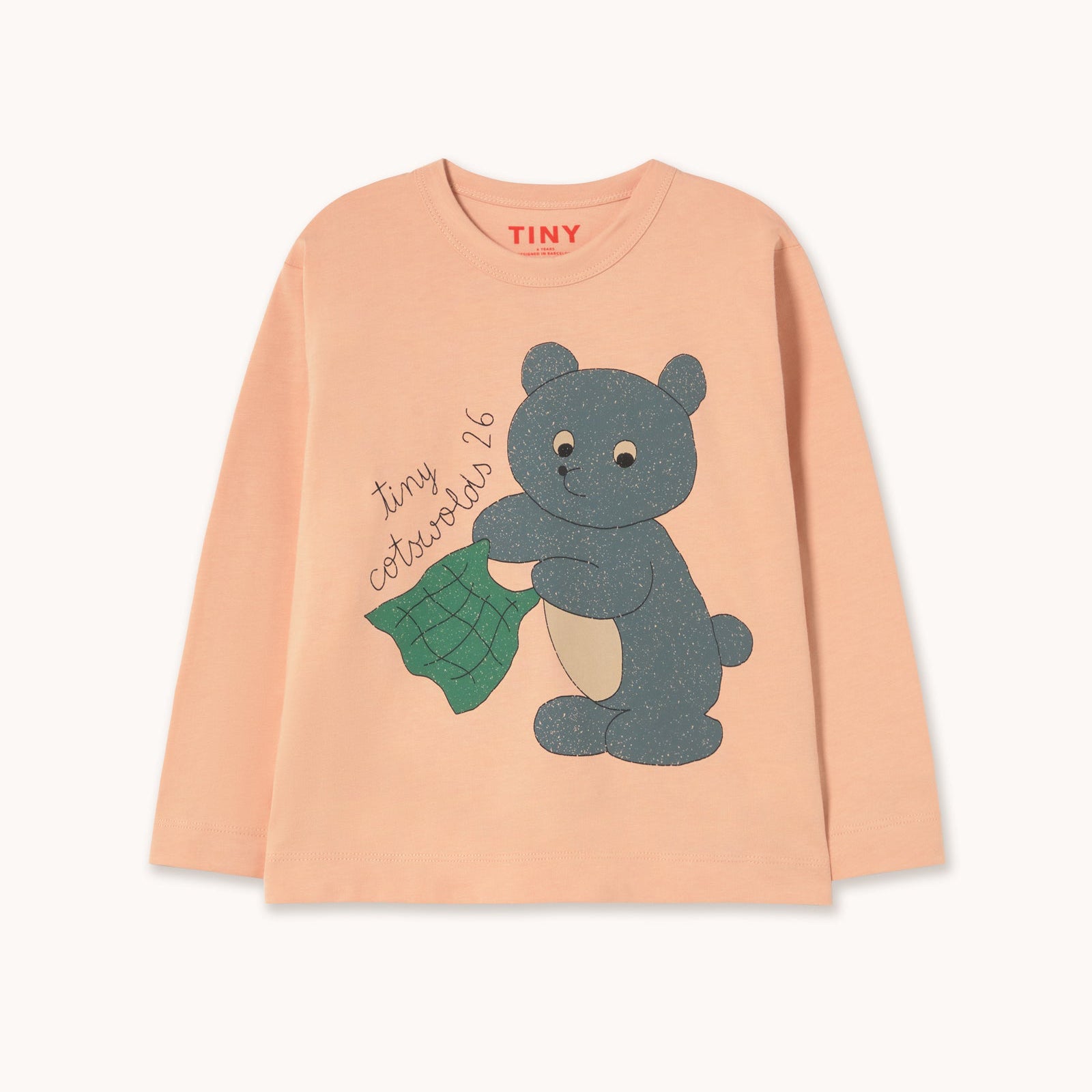 Bear Graphic Sleeve Tee – dark nude