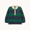 Navy Stripes Polo Sweatshirt – dark green