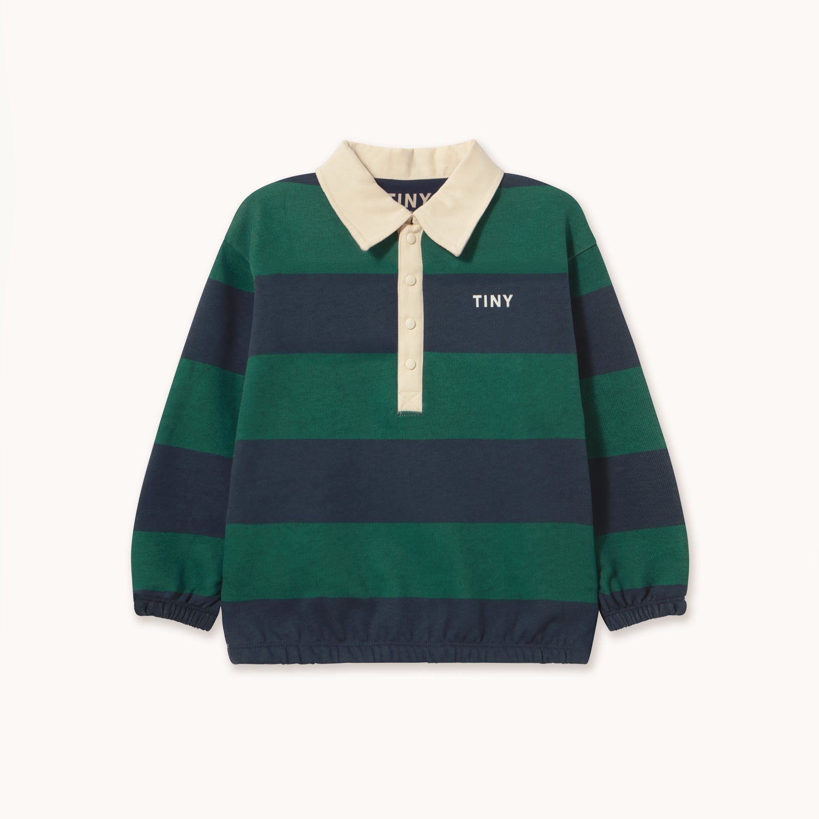 Navy Stripes Polo Sweatshirt – dark green