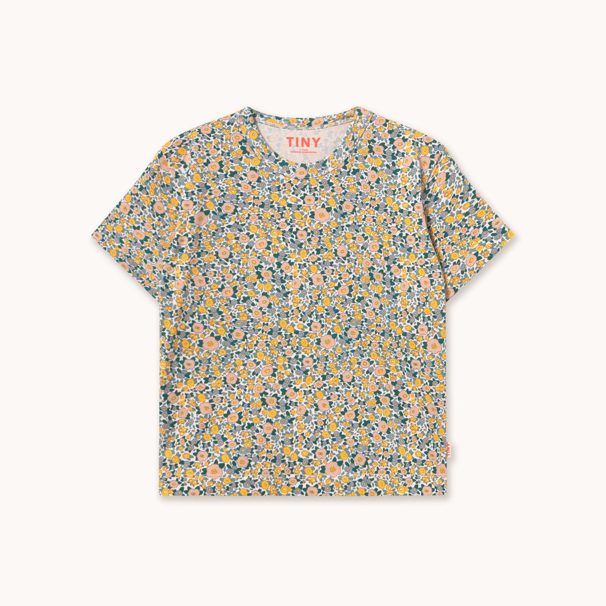 Flower Pattern Tee – pastel pink