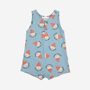 Morning Egg All Over Denim Playsuit