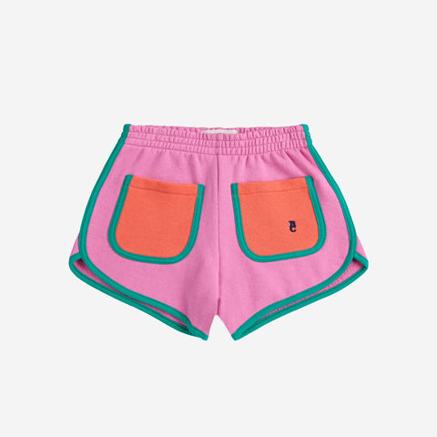 Pink Color Block Shorts