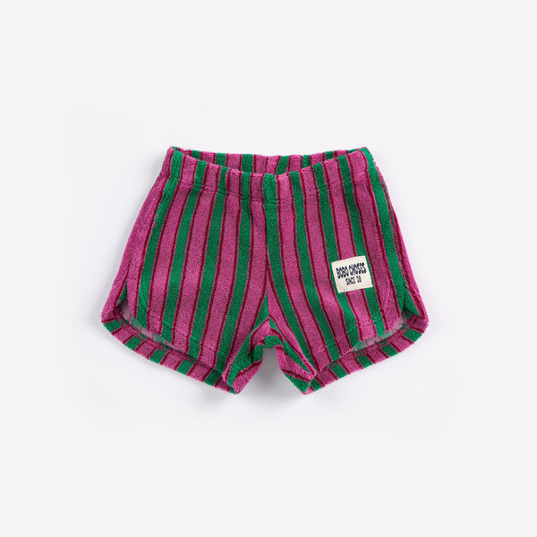 Striped Terry Cloth Shorts – multicolor
