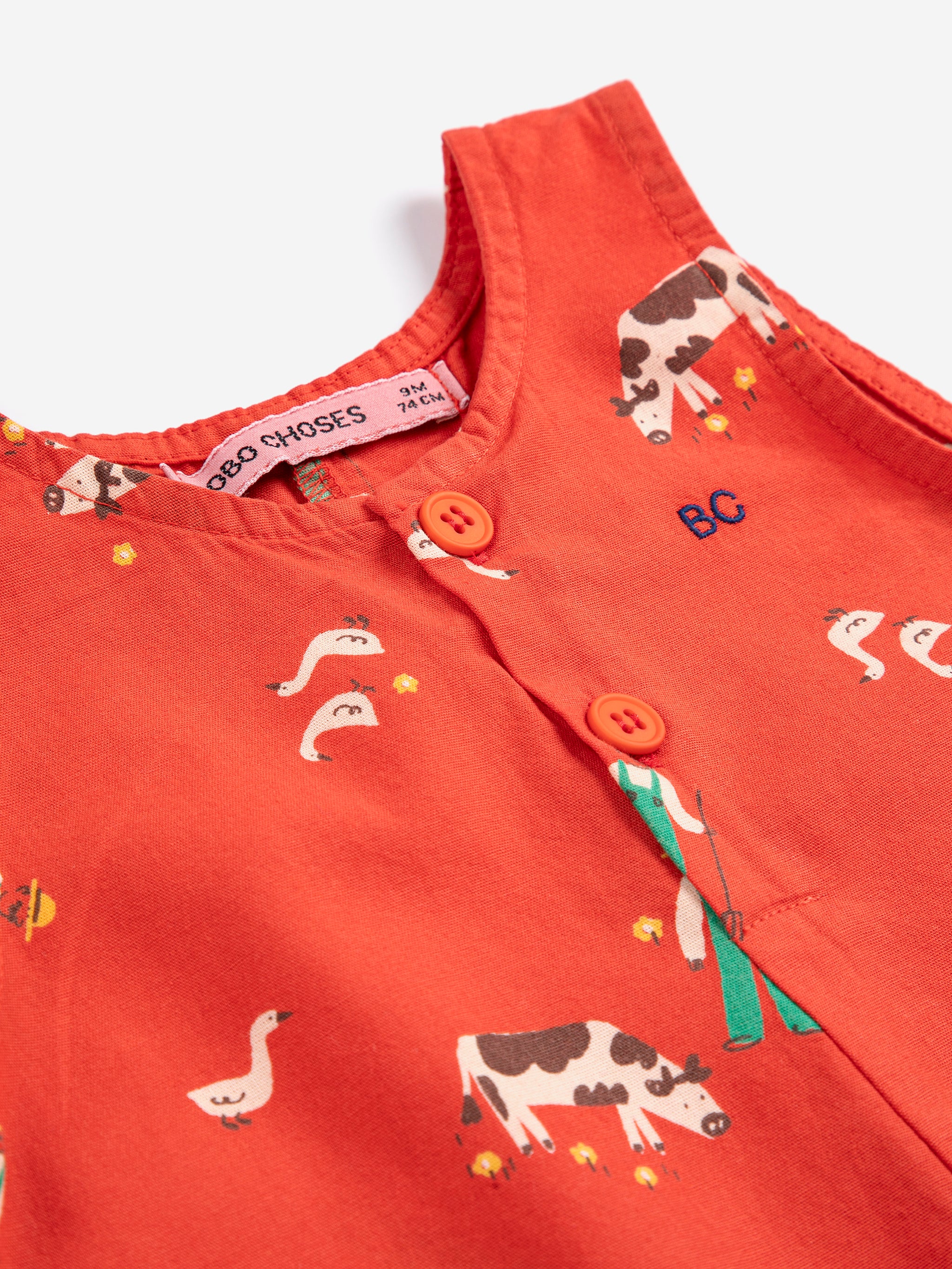 Farm Adventure All Over Playsuit – red