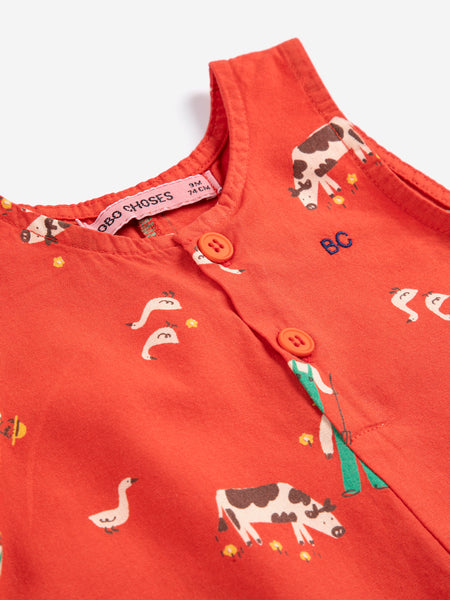 Farm Adventure All Over Playsuit – red