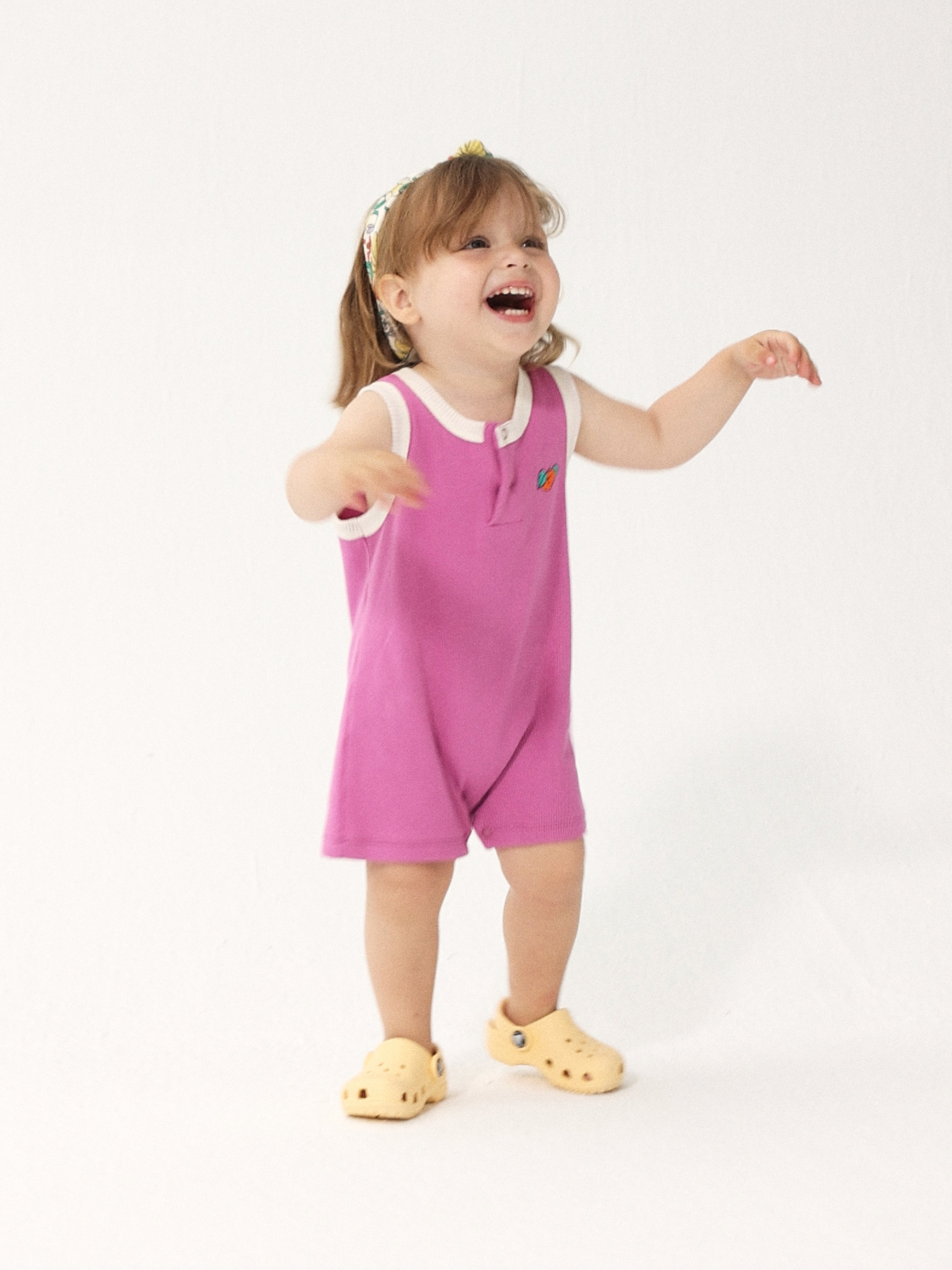 Tangerine playsuit – fuchsia