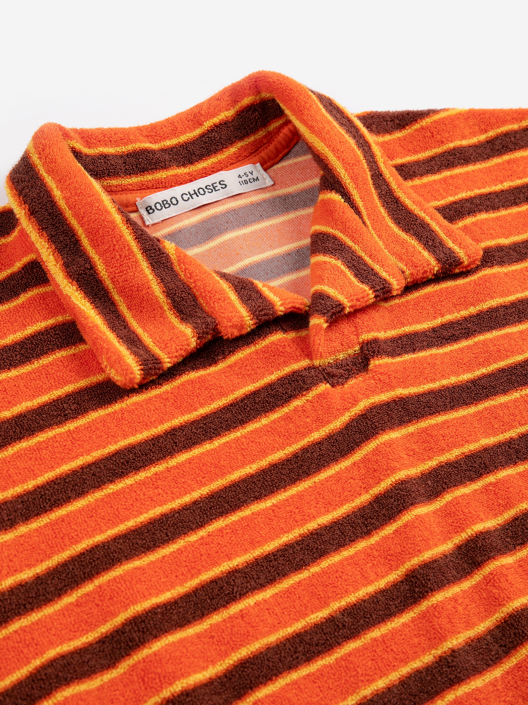 Striped Brick Terry Cloth Polo – orange