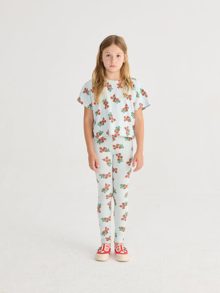 Juicy Tomatoes All Over Cropped T-shirt – light blue