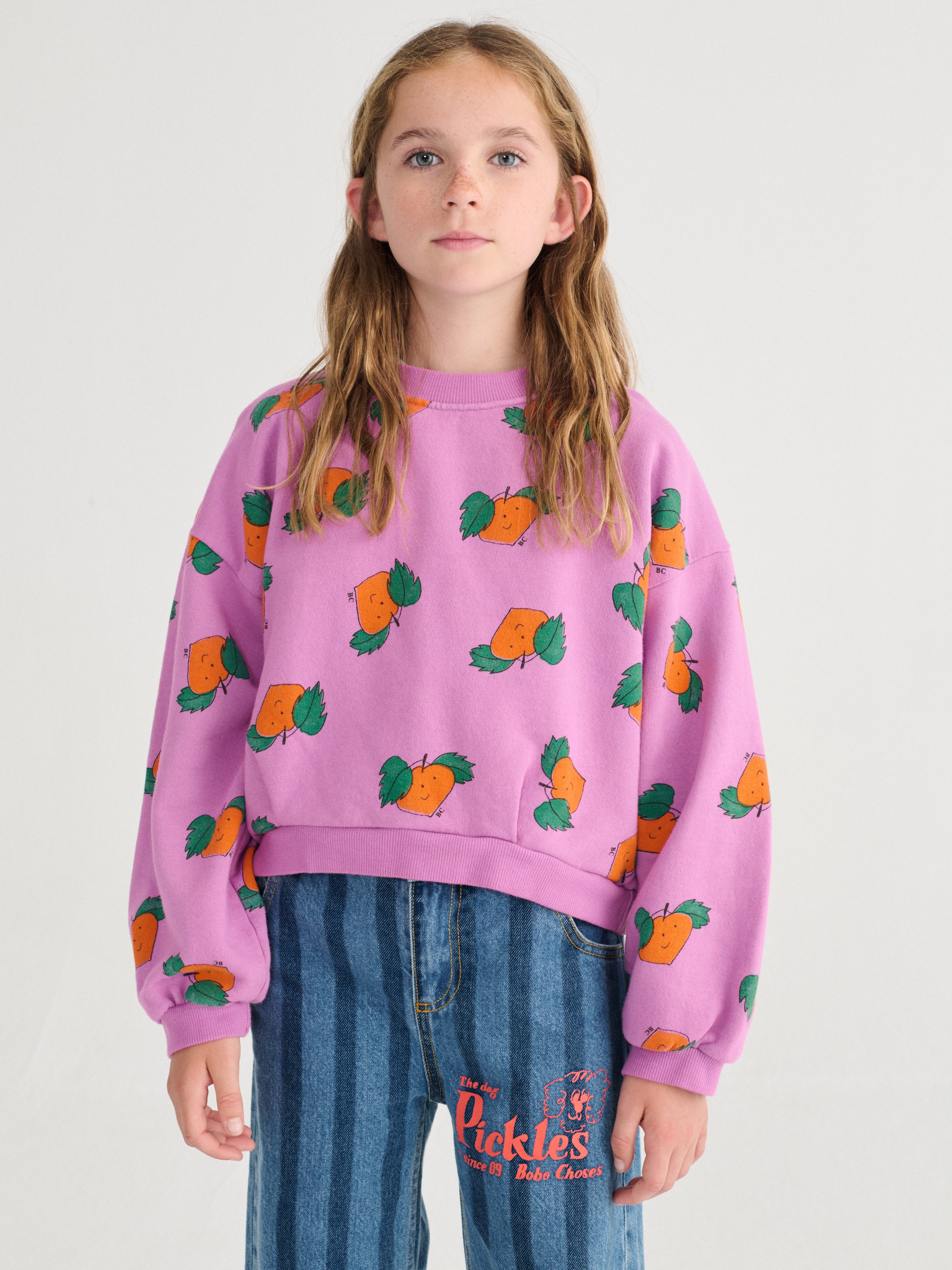 Tangerine All Over Cropped Sweatshirt – purple