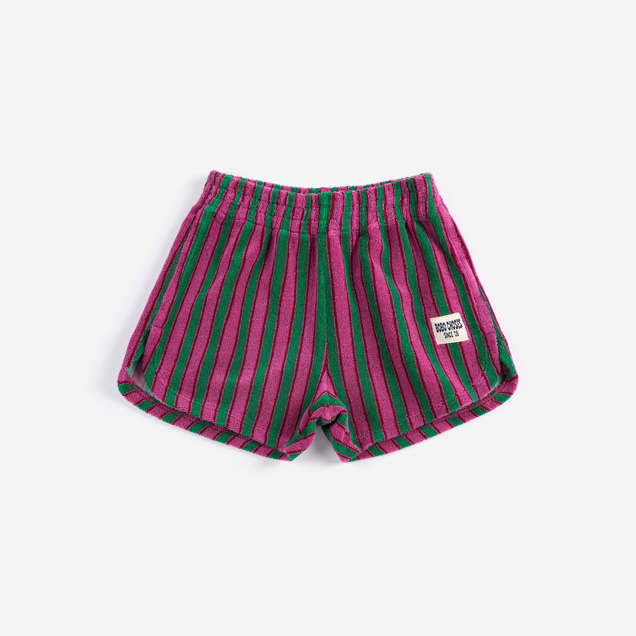 Striped Terry Cloth Shorts – purple