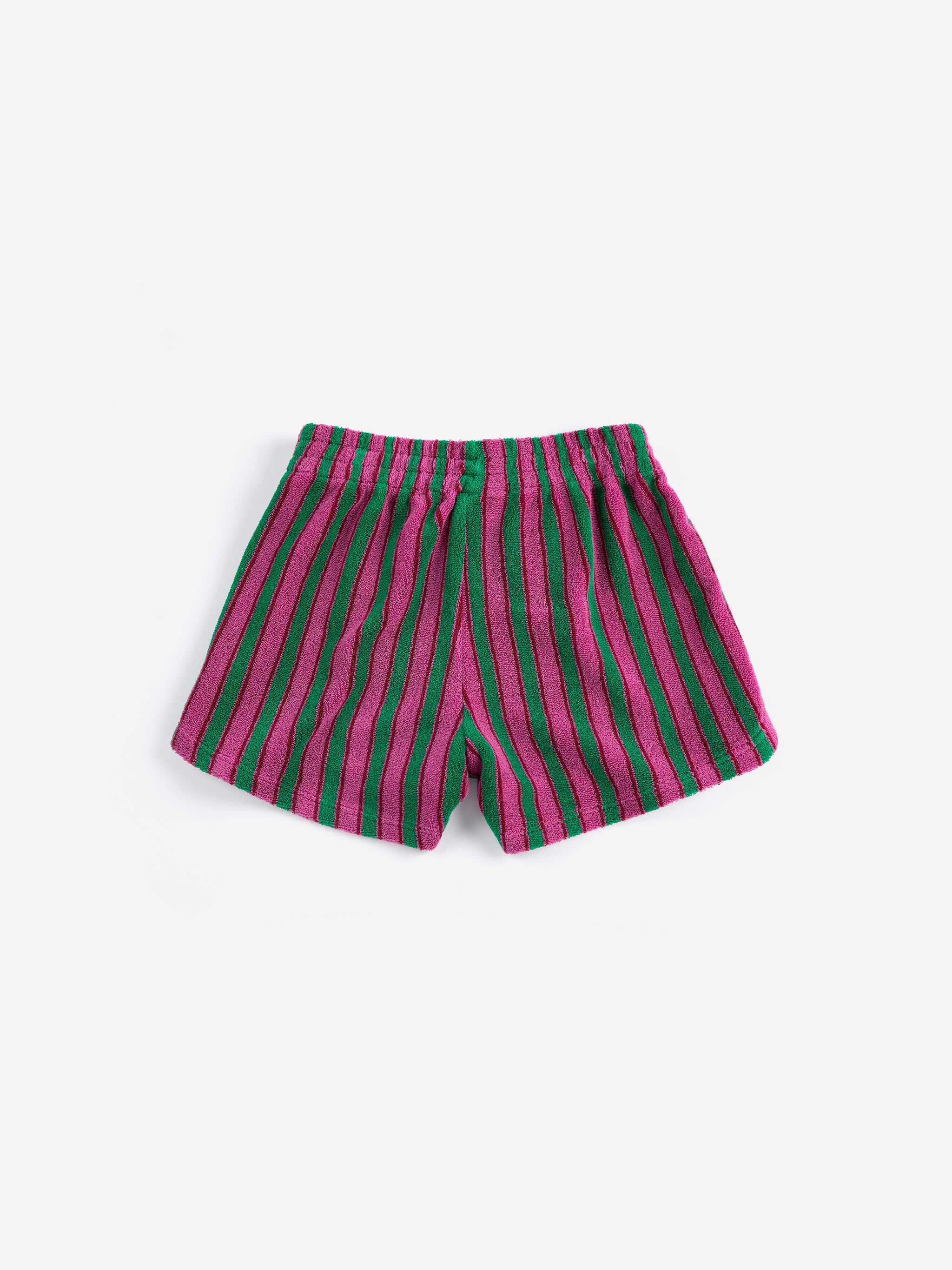 Striped Terry Cloth Shorts – purple