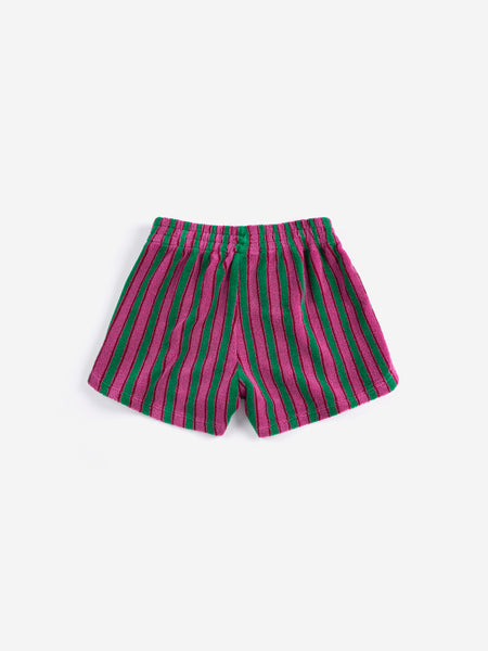 Striped Terry Cloth Shorts – purple