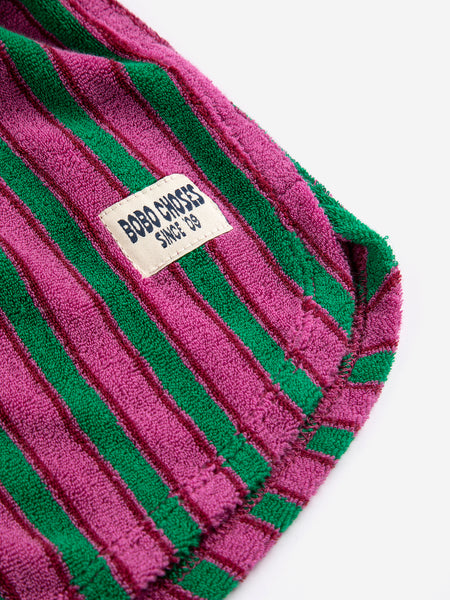 Striped Terry Cloth Shorts – purple