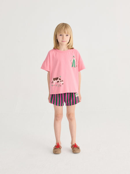 Striped Terry Cloth Shorts – purple