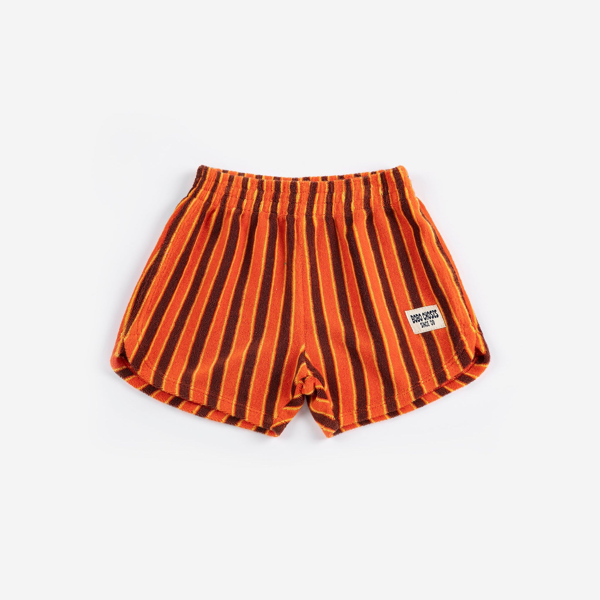Striped Brick Terry Cloth Shorts – orange