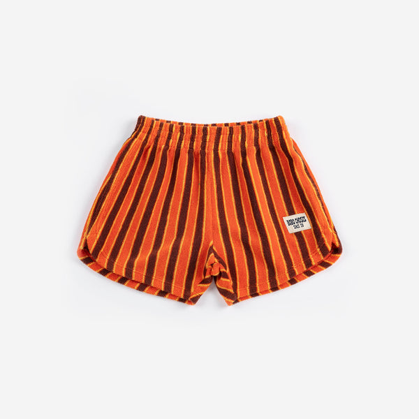 Striped Brick Terry Cloth Shorts – orange