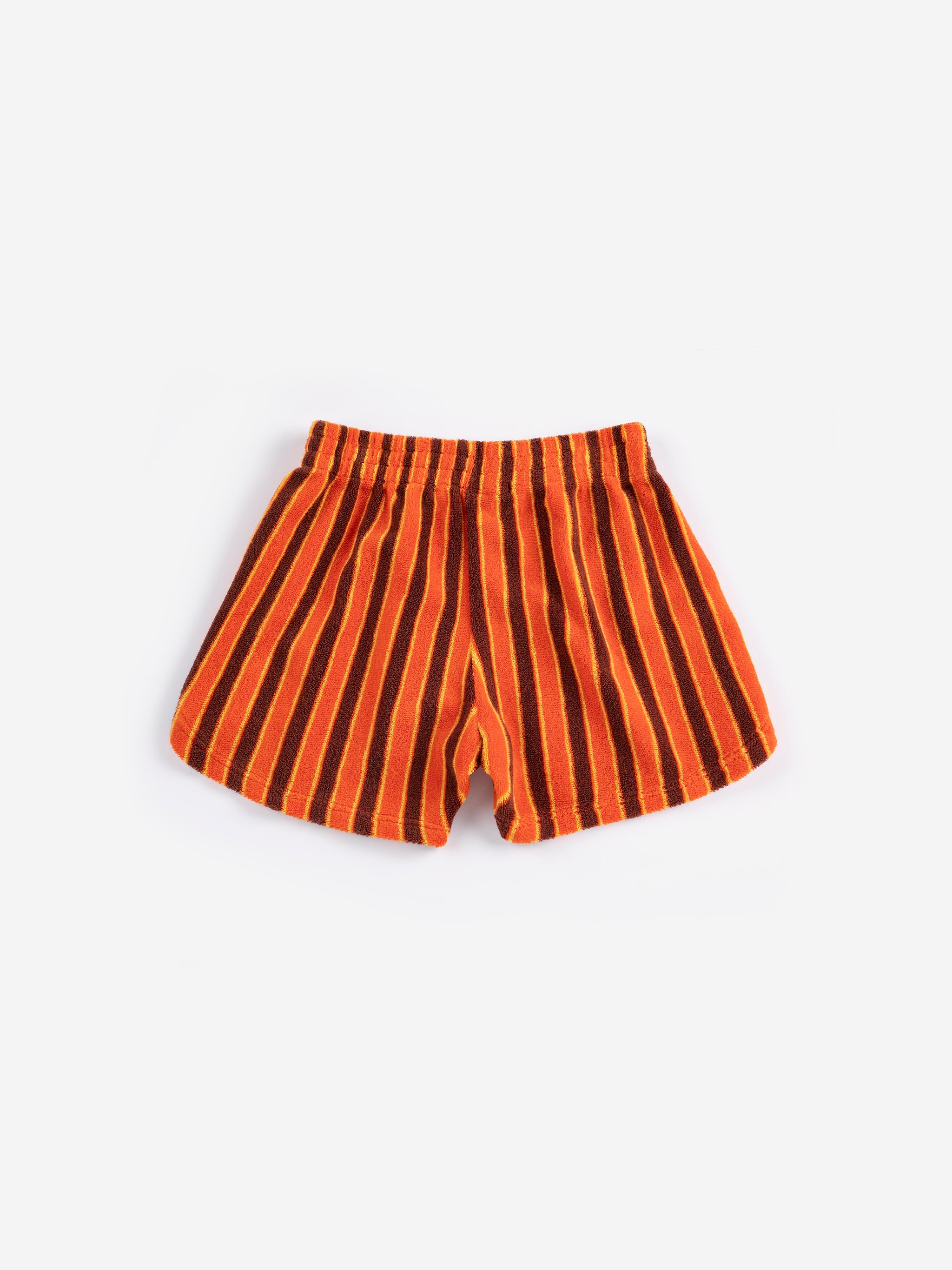 Striped Brick Terry Cloth Shorts – orange