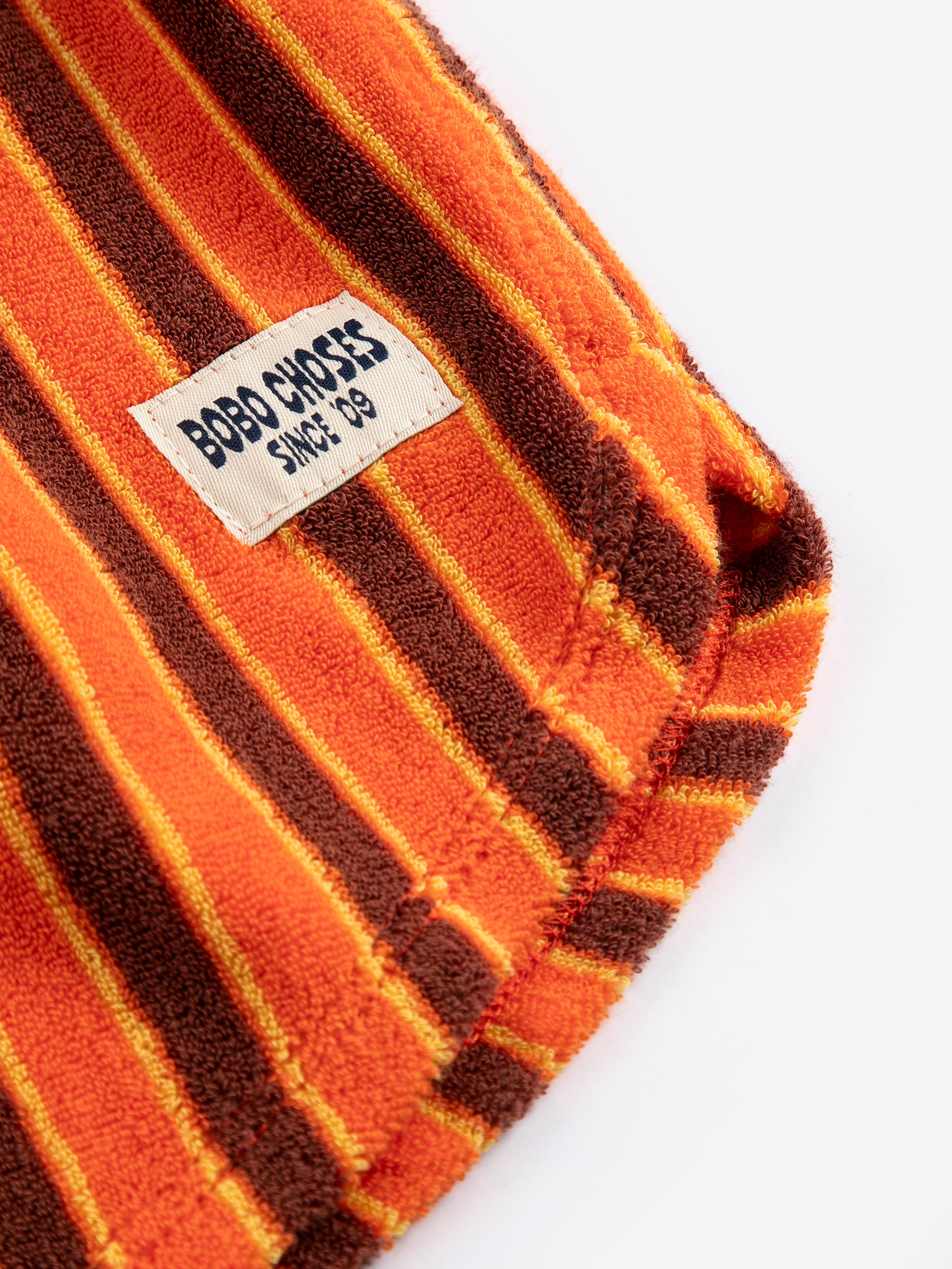 Striped Brick Terry Cloth Shorts – orange