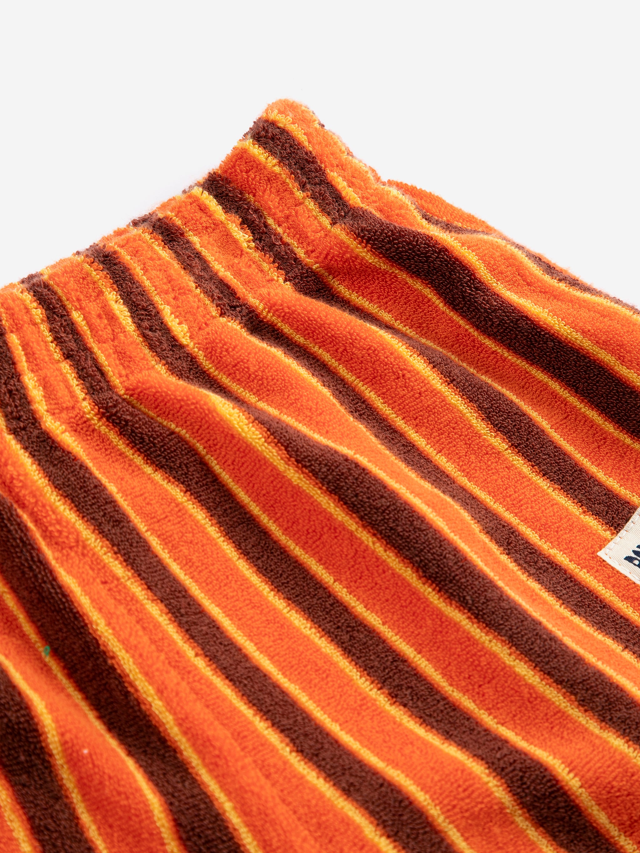 Striped Brick Terry Cloth Shorts – orange