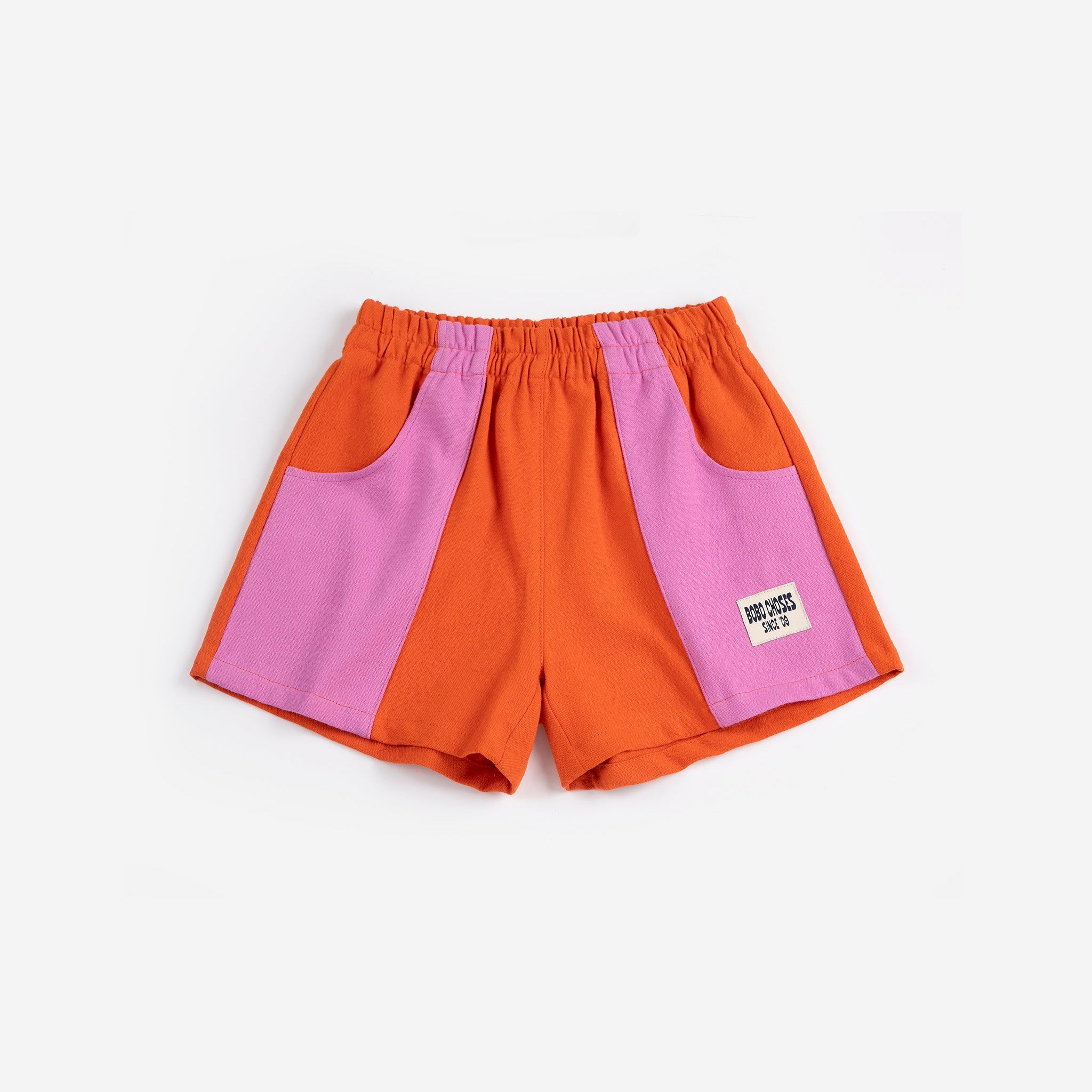 Bobo Choses Color Block Woven Shorts – orange