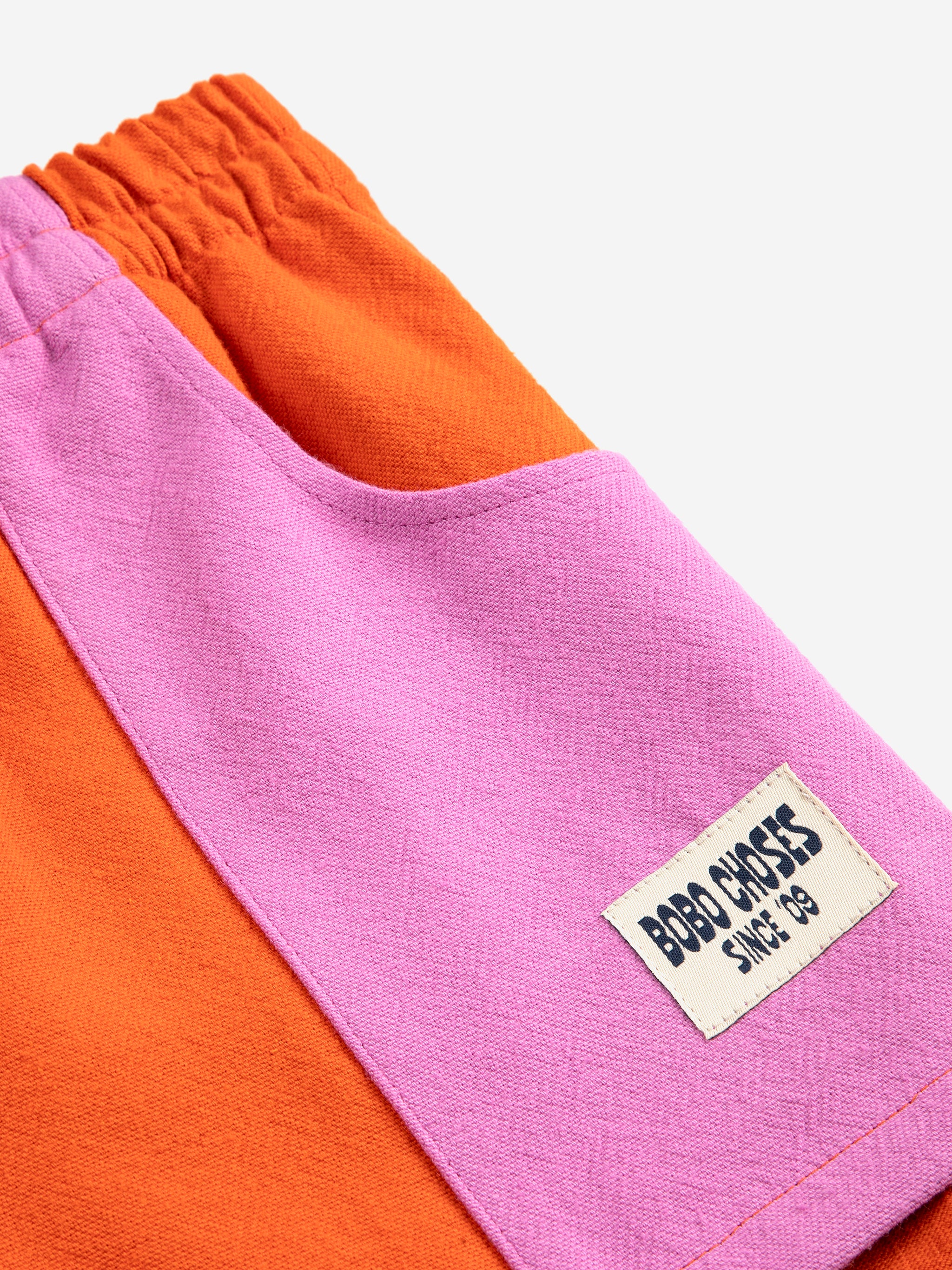 Bobo Choses Color Block Woven Shorts – orange
