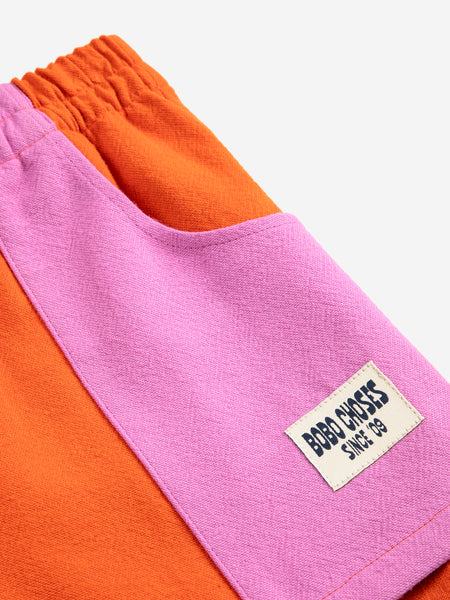 Bobo Choses Color Block Woven Shorts – orange