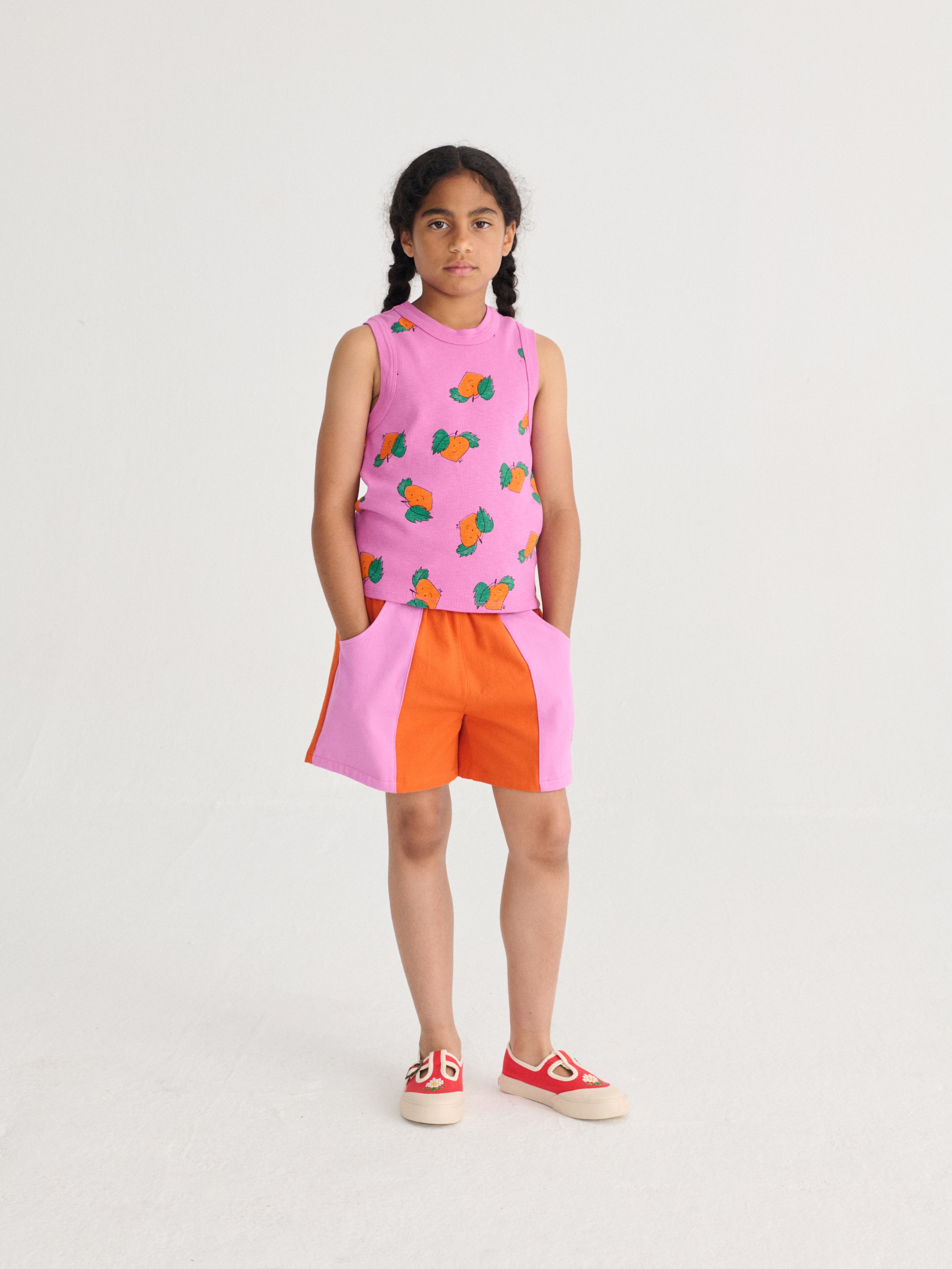 Bobo Choses Color Block Woven Shorts – orange