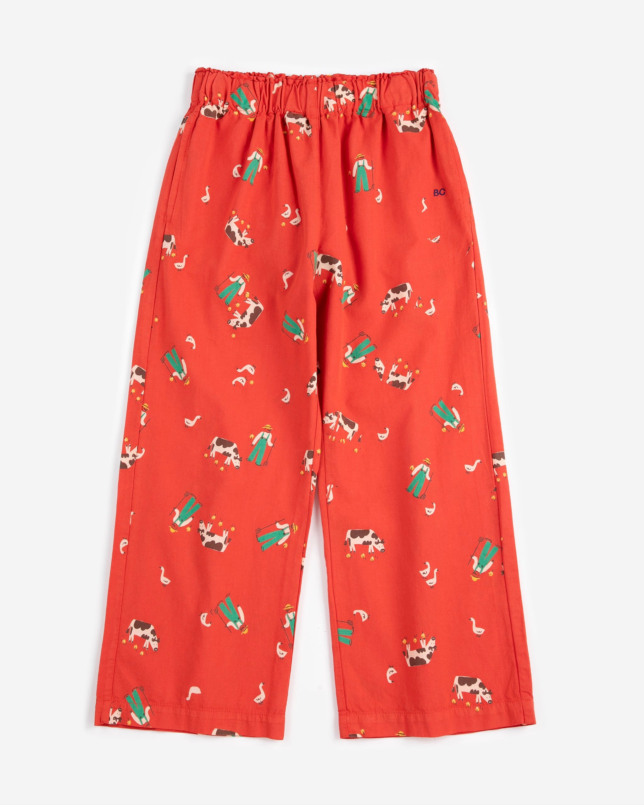 Farm Adventure All Over Woven Pants – red