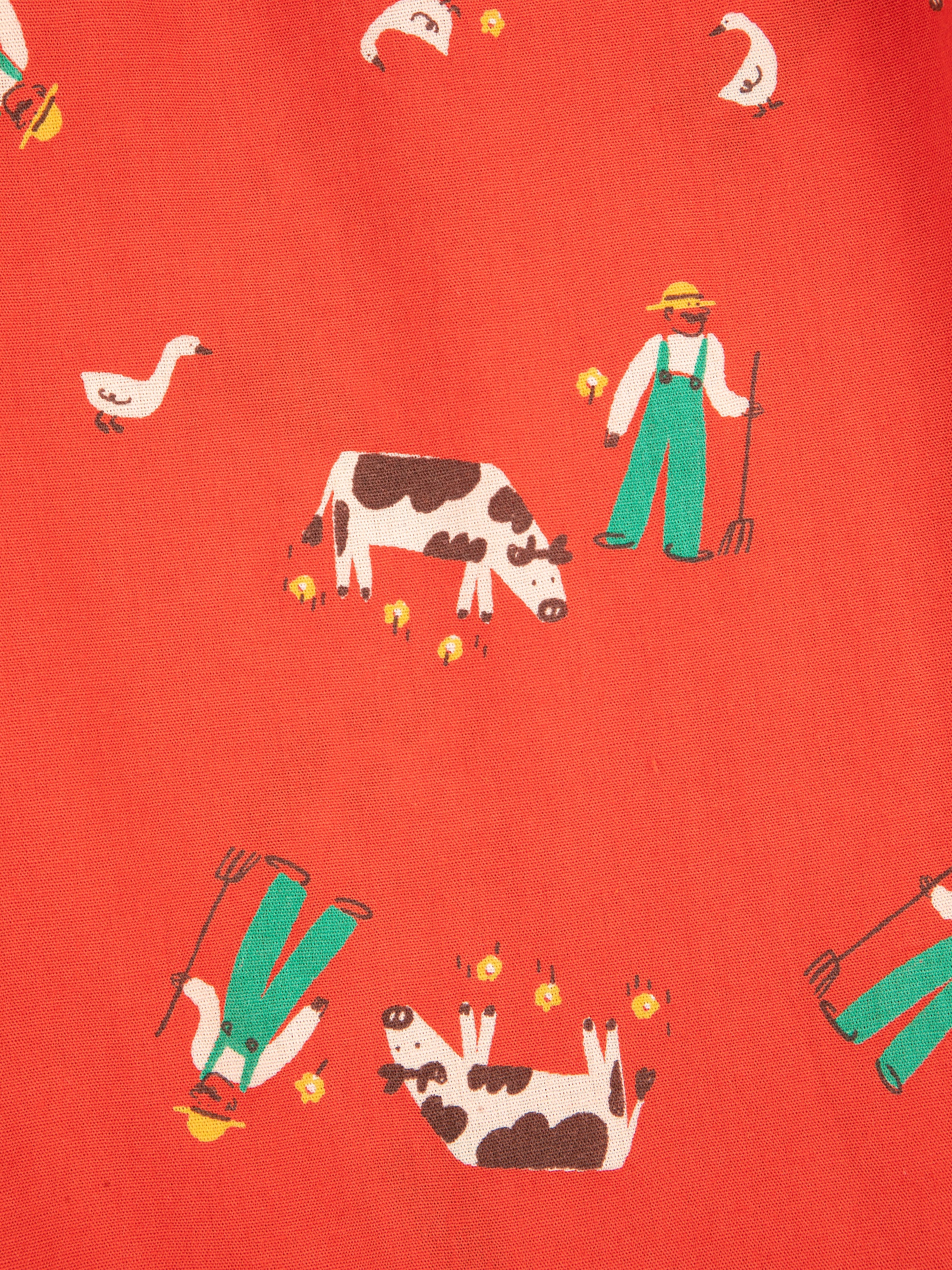Farm Adventure All Over Woven Pants – red